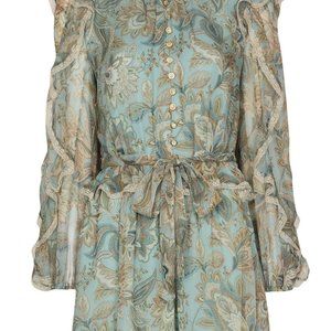 Zimmermann floral-print ruffle-detail playsuit